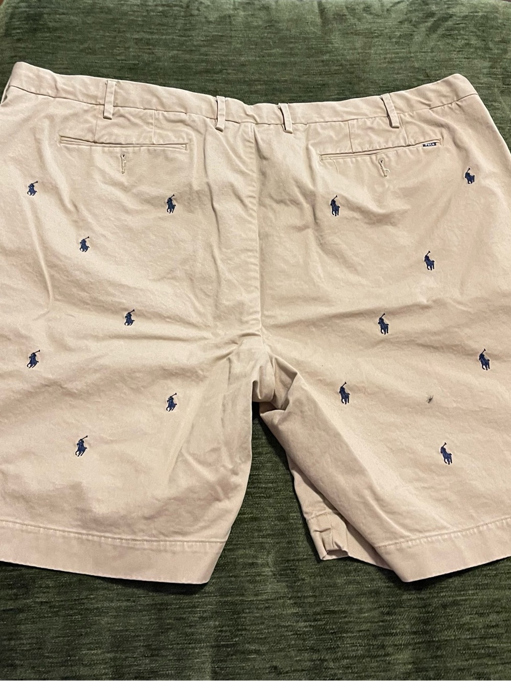 Polo by Ralph Lauren Beige Shorts with Navy Embroidered Pony Pattern